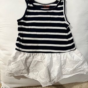 Toddler navy and white dress